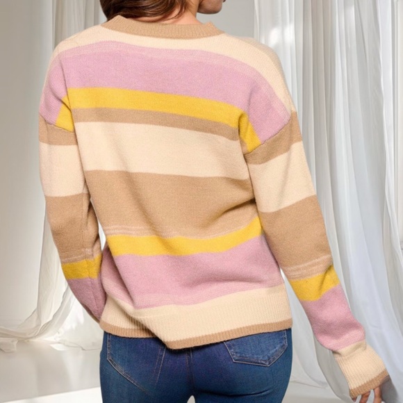 Hem & Thread Colorblock Stripe Sweater with Sequins - Picture 4 of 9